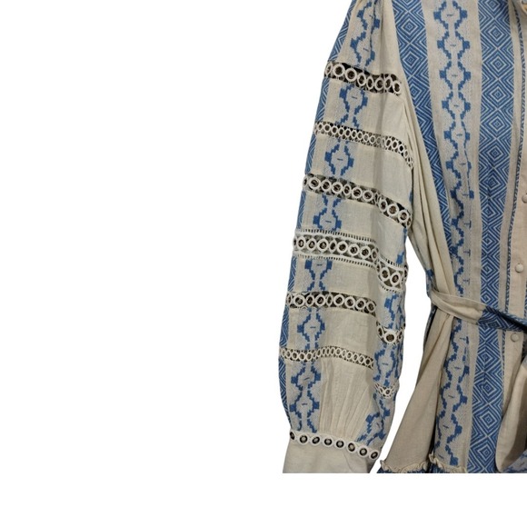 Hemant and‎ Nandita Pehr Shirt Embroidery Dress Puff Sleeves - Picture 4 of 7